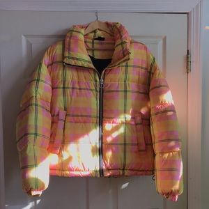 Pop colored topshop puffer